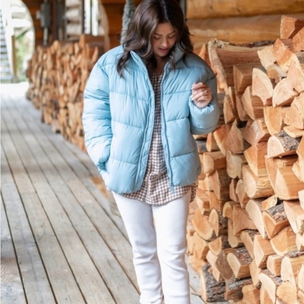 Noize Light Blue Quilted Puffer Jacket
